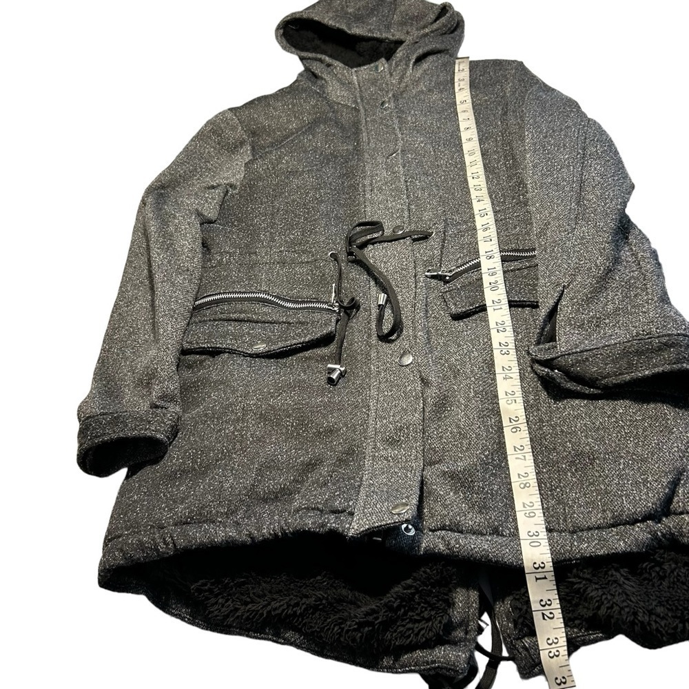 Paper Tee Women’s Hooded Parka Coat Sz Lrg - Picture 11 of 13